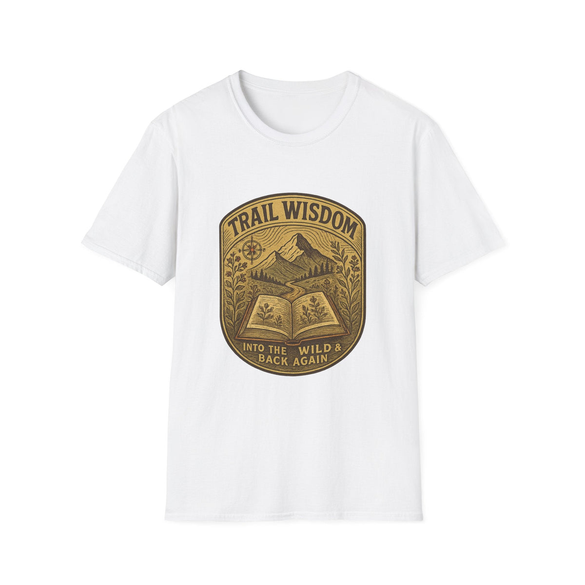Trail Wisdom mountain badge T-Shirt | hiking nature design | SummitPine