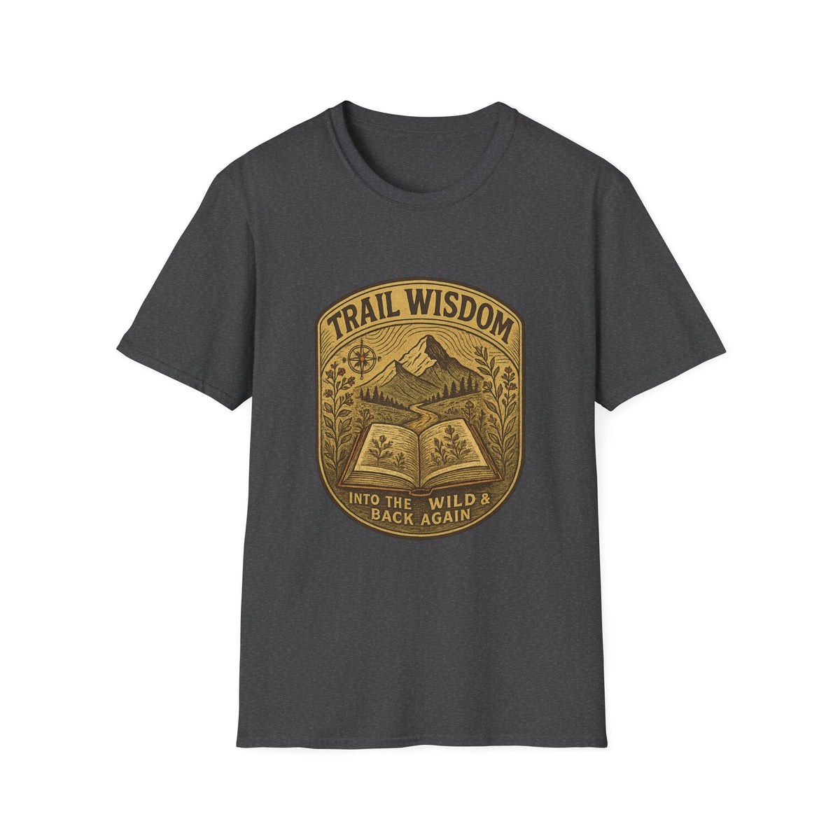 Trail Wisdom mountain badge T-Shirt | hiking nature design | SummitPine
