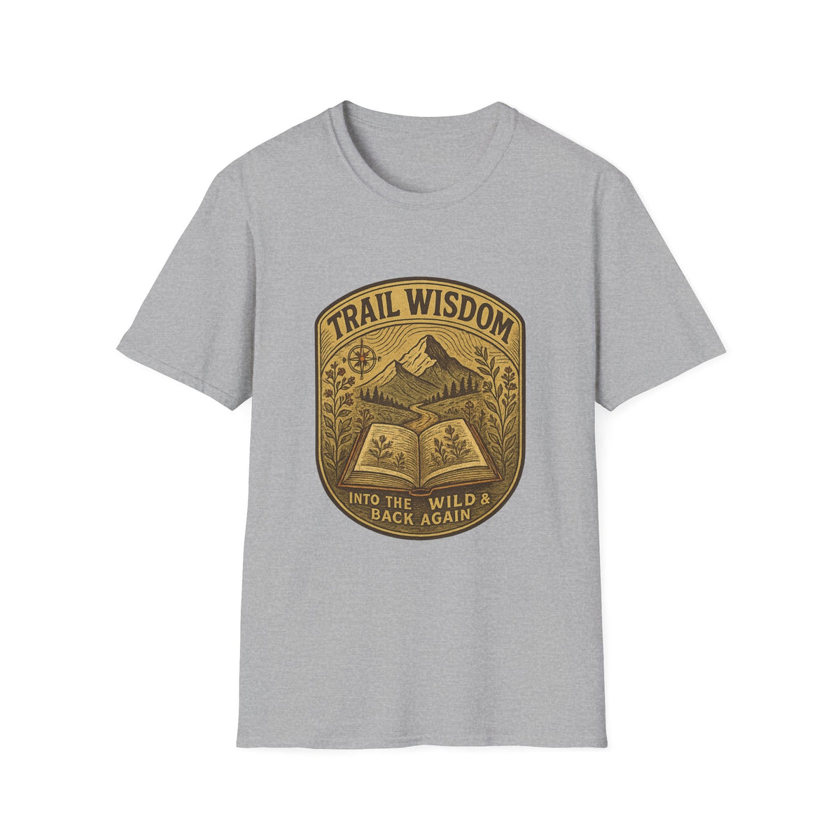 Trail Wisdom mountain badge T-Shirt | hiking nature design | SummitPine