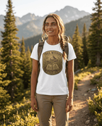 Trail Wisdom mountain badge T-Shirt | hiking nature design | SummitPine