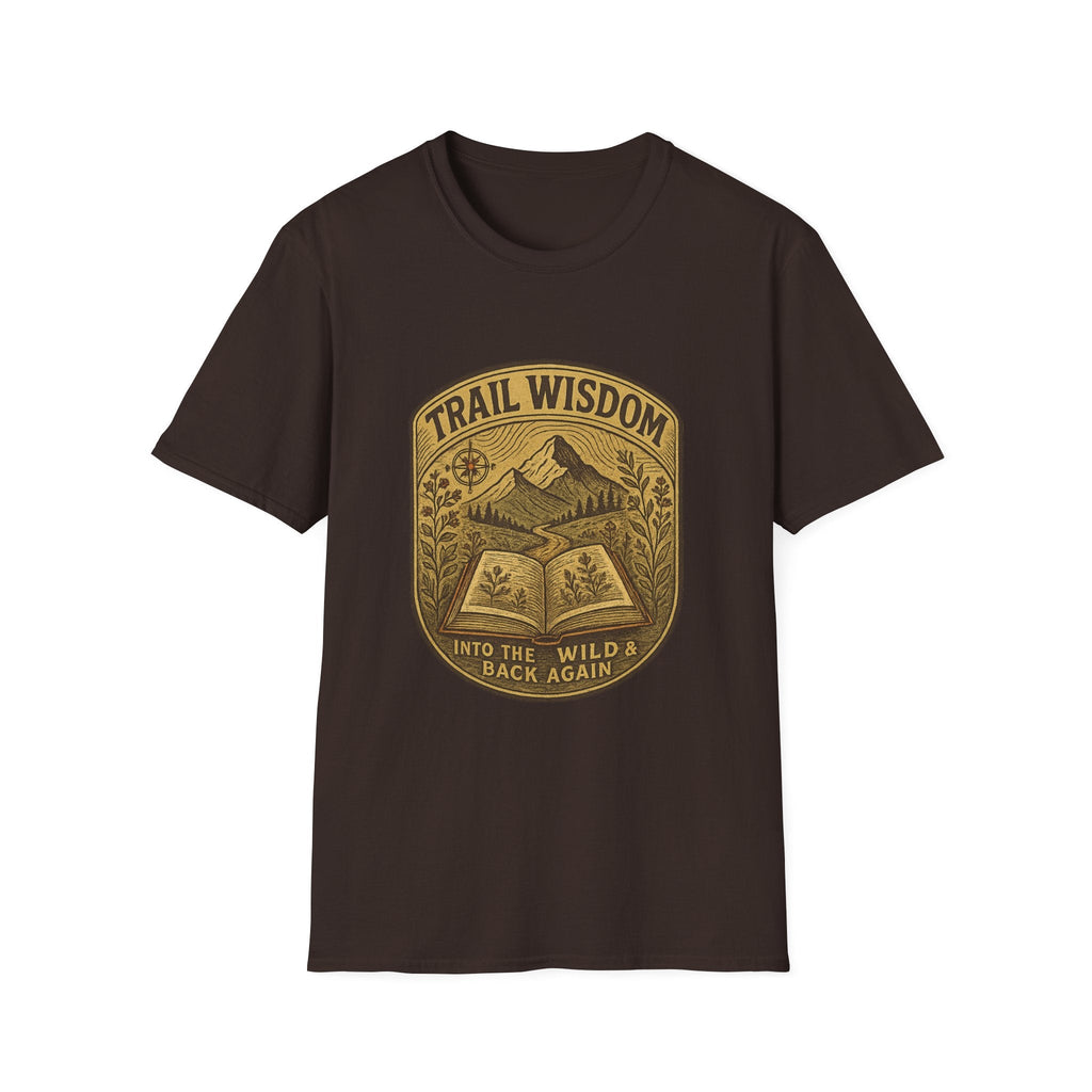 Trail Wisdom mountain badge T-Shirt | hiking nature design | SummitPine