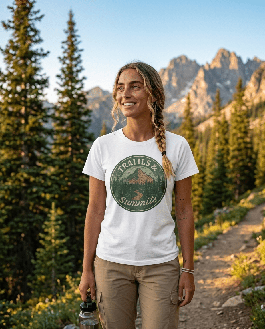 Trails & Summits T-Shirt | Mountain Hiking Graphic Tee | SummitPine