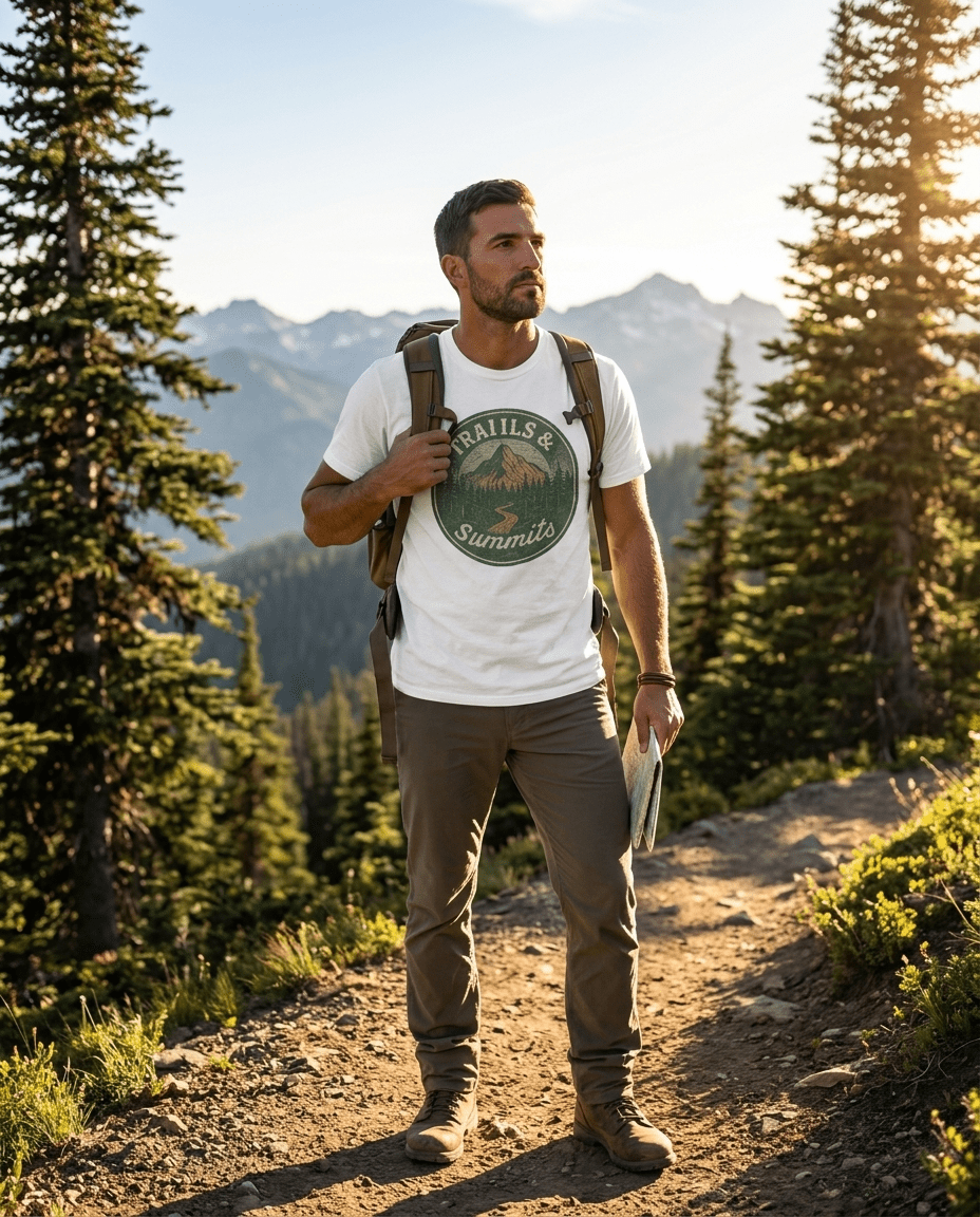 Trails & Summits T-Shirt | Mountain Hiking Graphic Tee | SummitPine