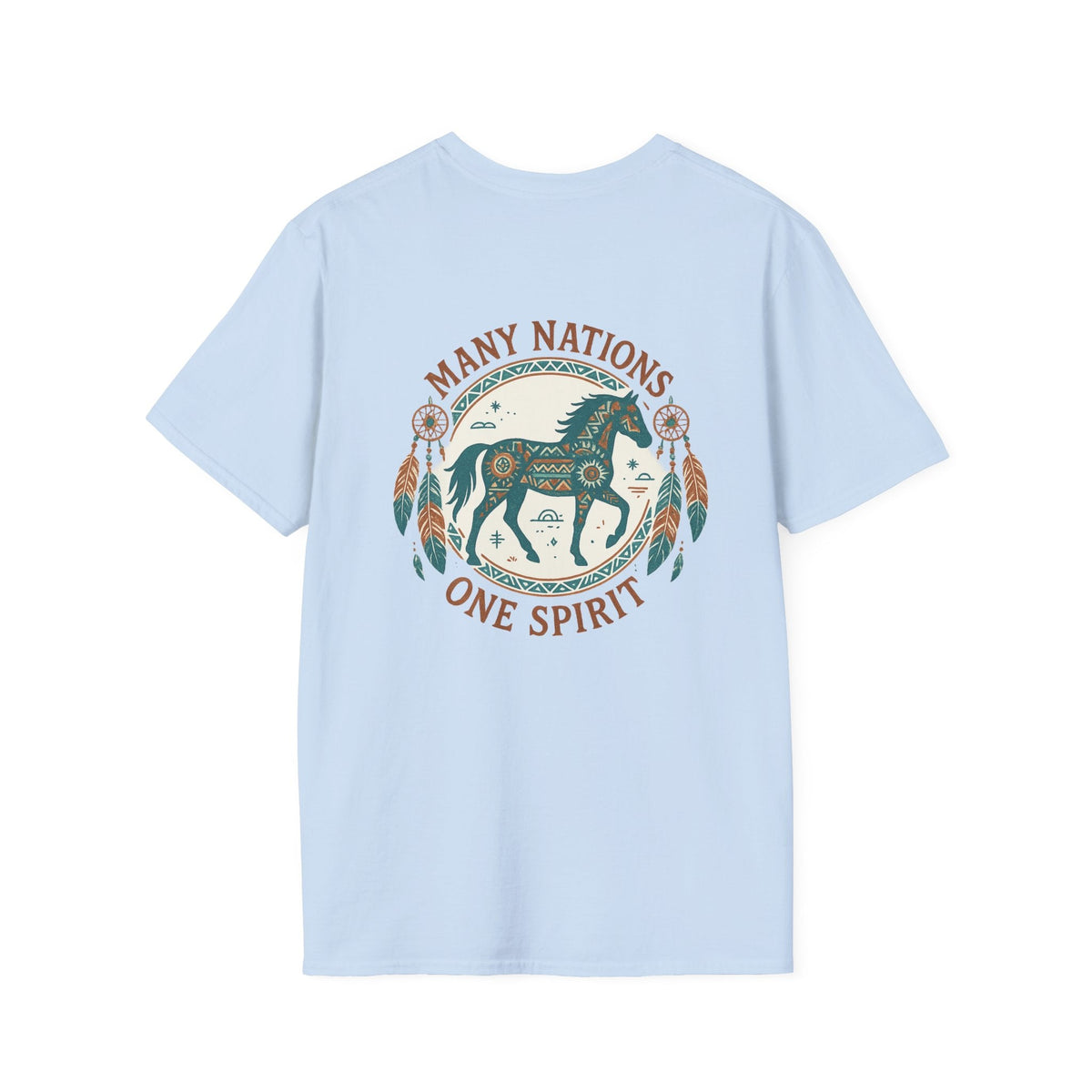 Tribal Horse T-Shirt | Geometric Spirit Horse | Native Inspired Turquoise Graphic Tee | SummitPine