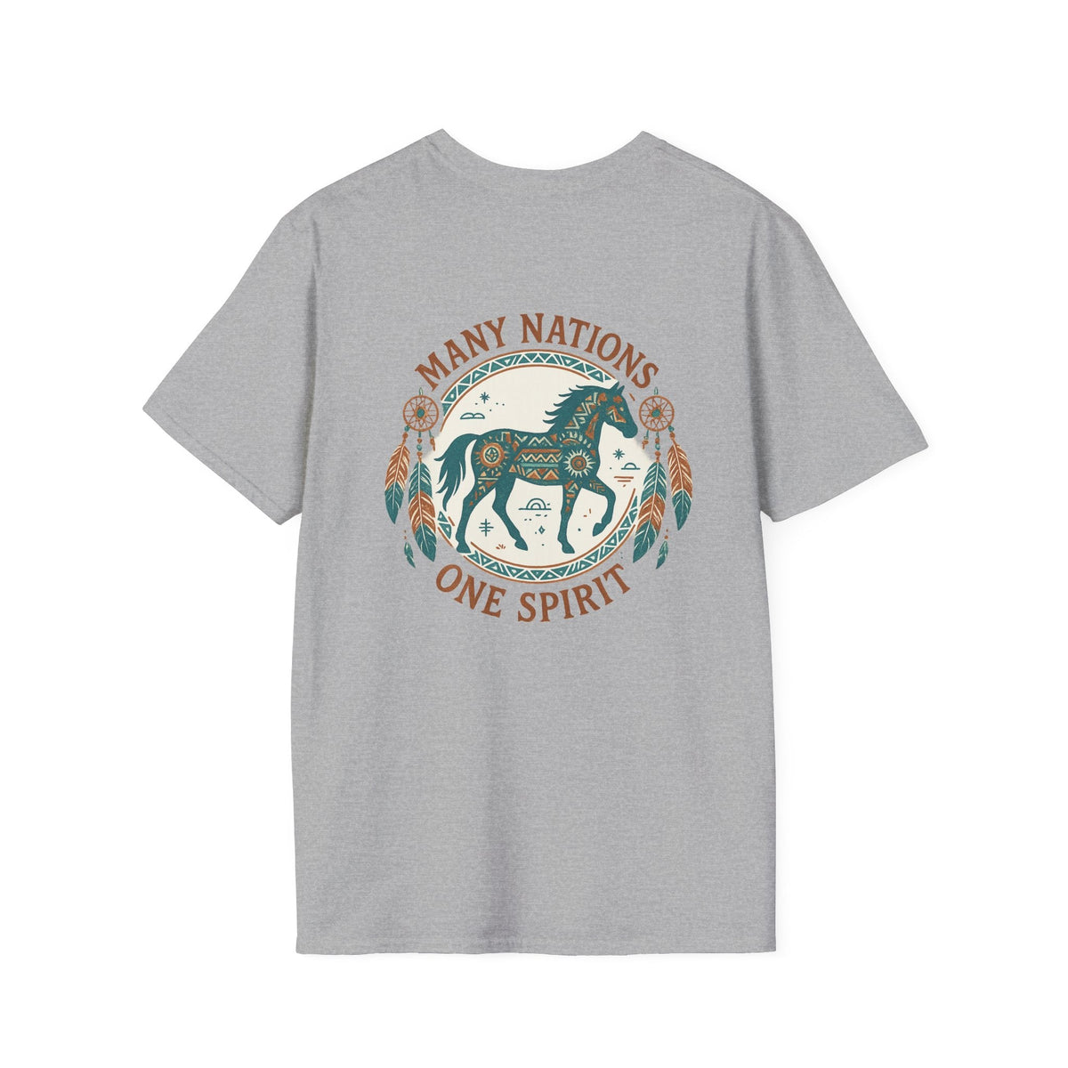 Tribal Horse T-Shirt | Geometric Spirit Horse | Native Inspired Turquoise Graphic Tee | SummitPine