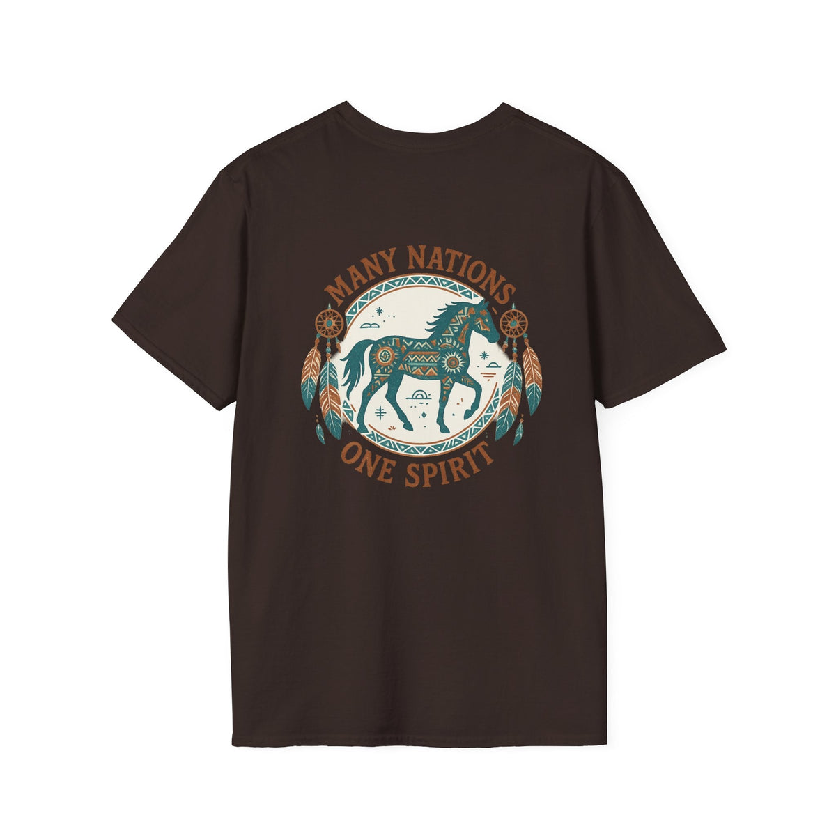 Tribal Horse T-Shirt | Geometric Spirit Horse | Native Inspired Turquoise Graphic Tee | SummitPine