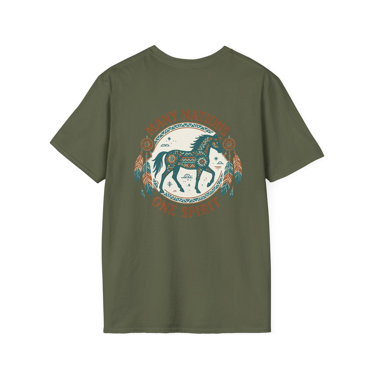Tribal Horse T-Shirt | Geometric Spirit Horse | Native Inspired Turquoise Graphic Tee | SummitPine