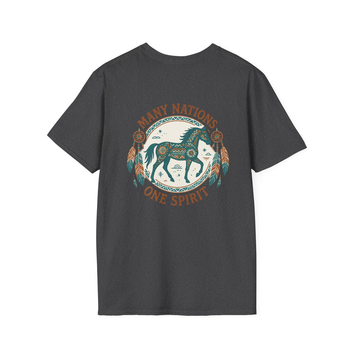 Tribal Horse T-Shirt | Geometric Spirit Horse | Native Inspired Turquoise Graphic Tee | SummitPine