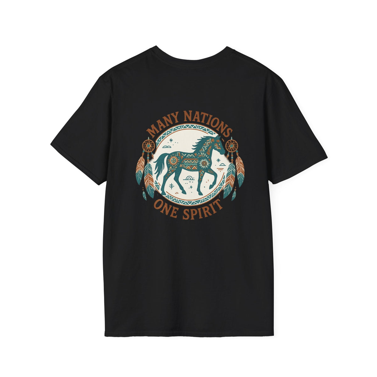 Tribal Horse T-Shirt | Geometric Spirit Horse | Native Inspired Turquoise Graphic Tee | SummitPine