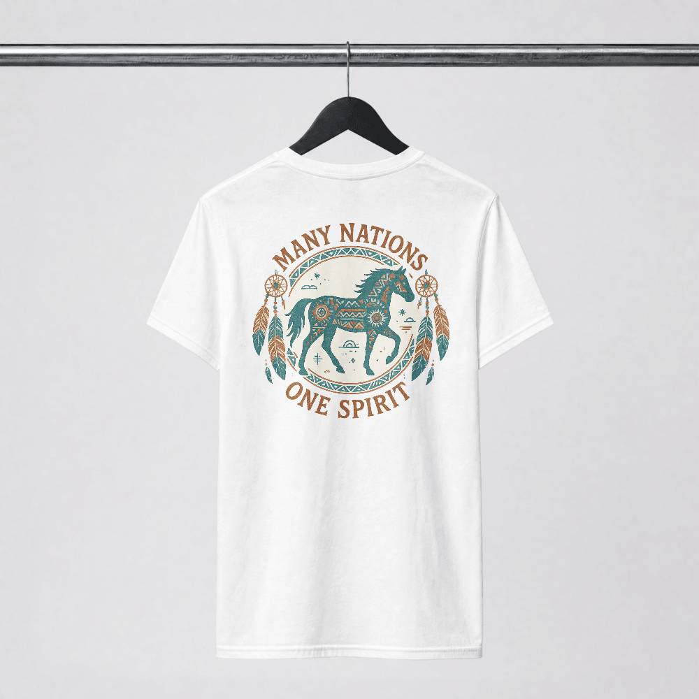 Tribal Horse T-Shirt | Geometric Spirit Horse | Native Inspired Turquoise Graphic Tee | SummitPine