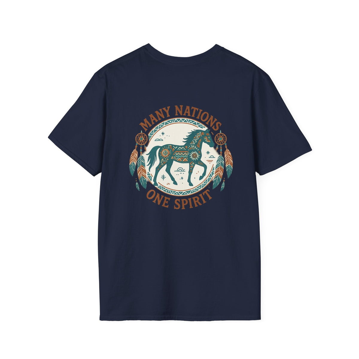 Tribal Horse T-Shirt | Geometric Spirit Horse | Native Inspired Turquoise Graphic Tee | SummitPine