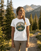 Wander Discover Mountain Patch T-Shirt | Outdoor Hiking Graphic Tee | SummitPine