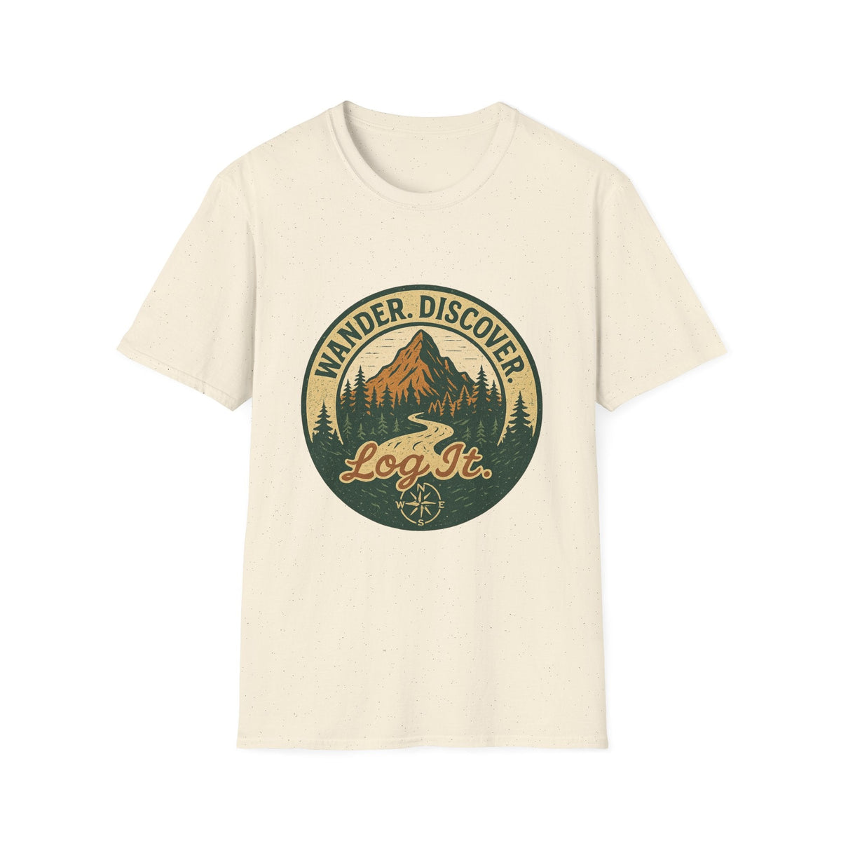 Wander Discover Mountain Patch T-Shirt | Outdoor Hiking Graphic Tee | SummitPine