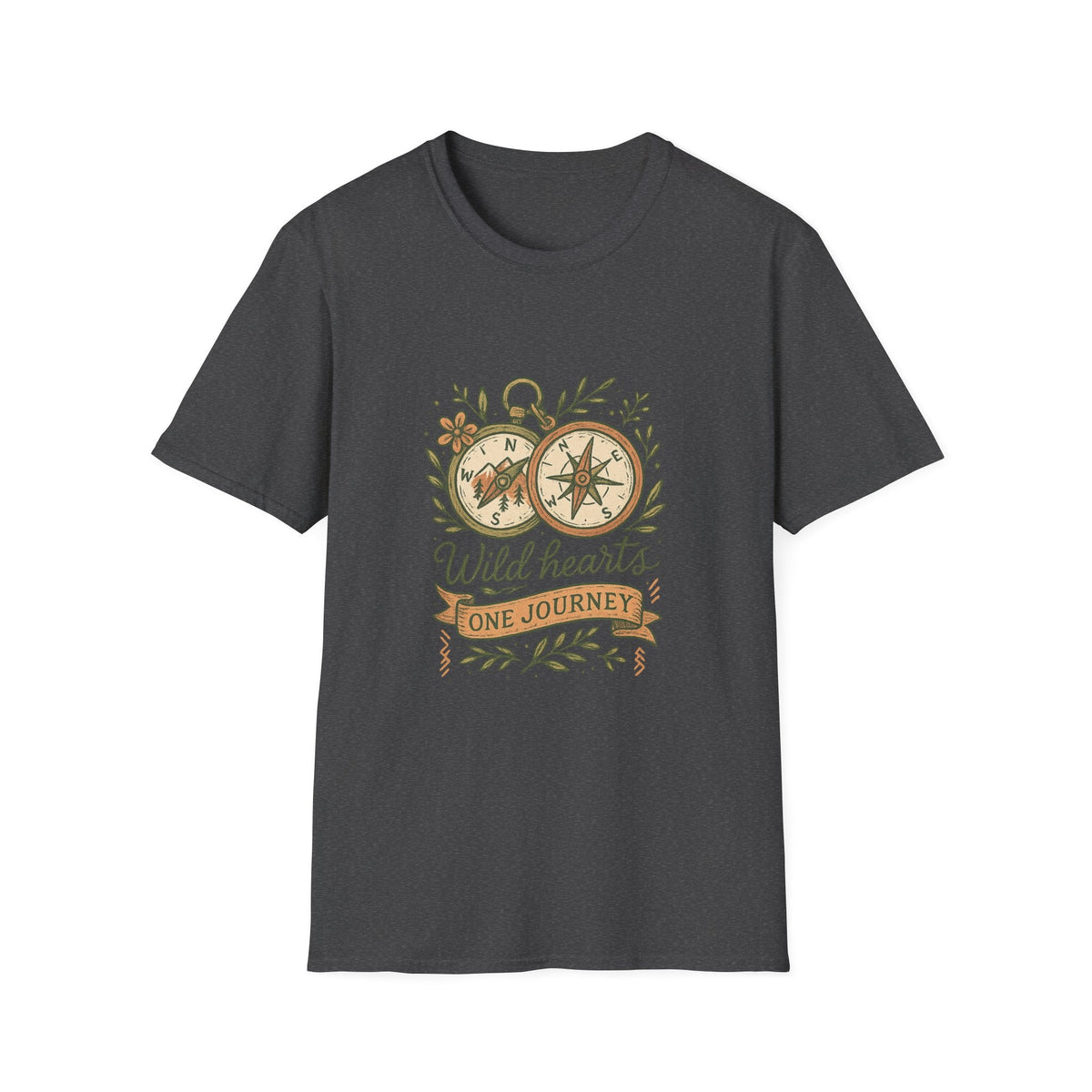 Wild Hearts Compass illustration T-Shirt | Adventure, Nature, Travel | SummitPine