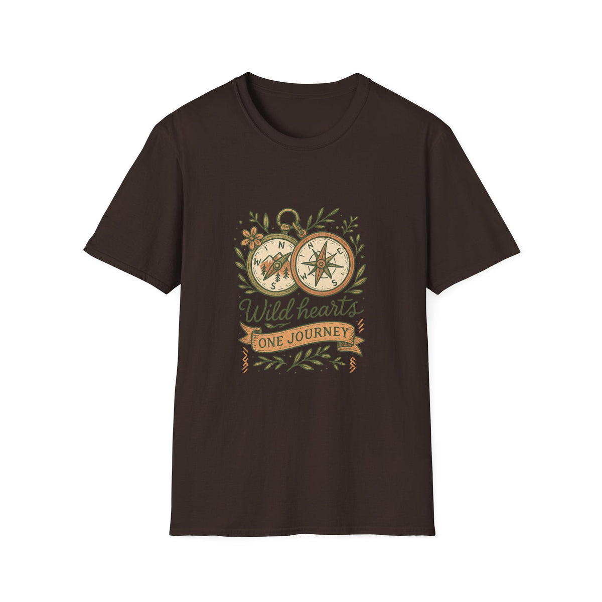 Wild Hearts Compass illustration T-Shirt | Adventure, Nature, Travel | SummitPine