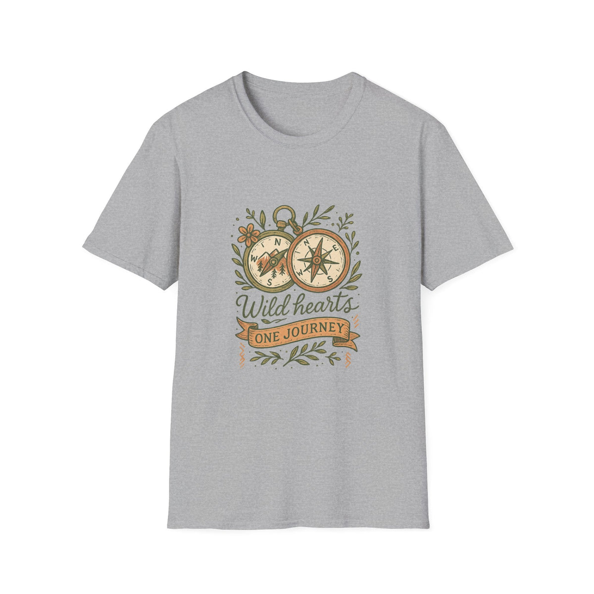 Wild Hearts Compass illustration T-Shirt | Adventure, Nature, Travel | SummitPine
