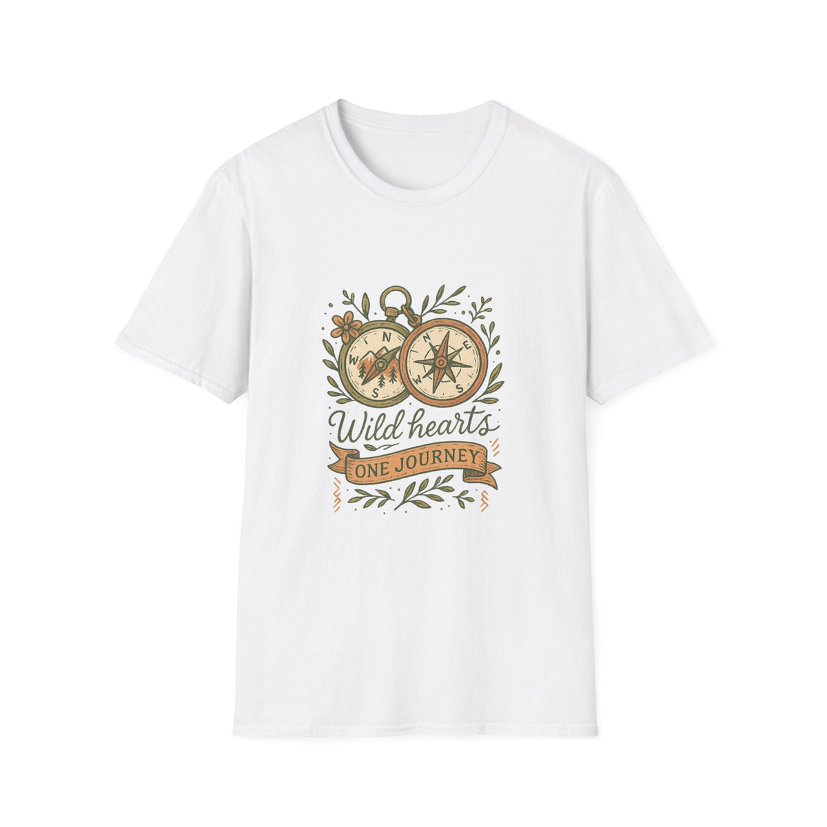 Wild Hearts Compass illustration T-Shirt | Adventure, Nature, Travel | SummitPine