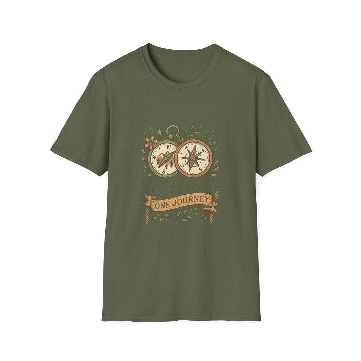 Wild Hearts Compass illustration T-Shirt | Adventure, Nature, Travel | SummitPine
