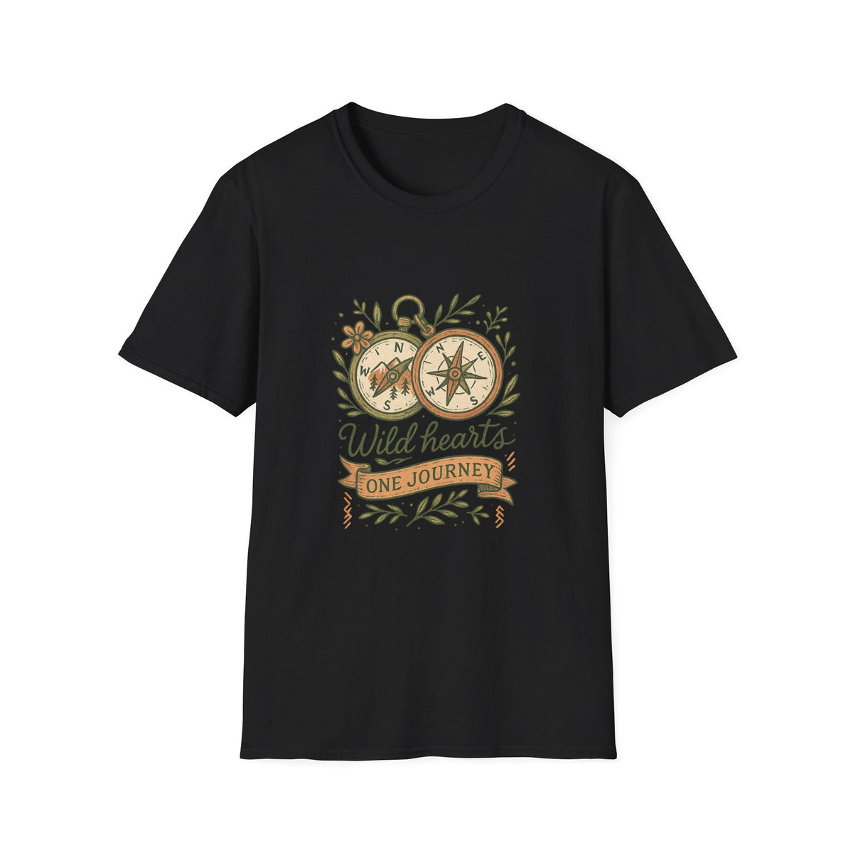 Wild Hearts Compass illustration T-Shirt | Adventure, Nature, Travel | SummitPine