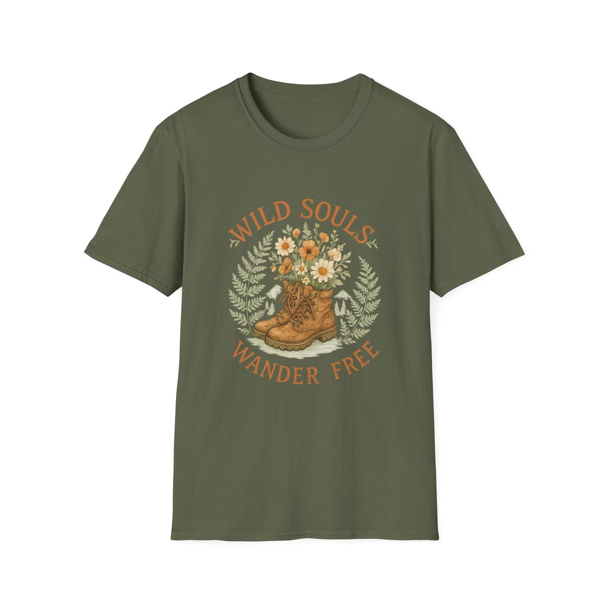 Wild Souls boot with flowers T-Shirt | wander free floral graphic | SummitPine
