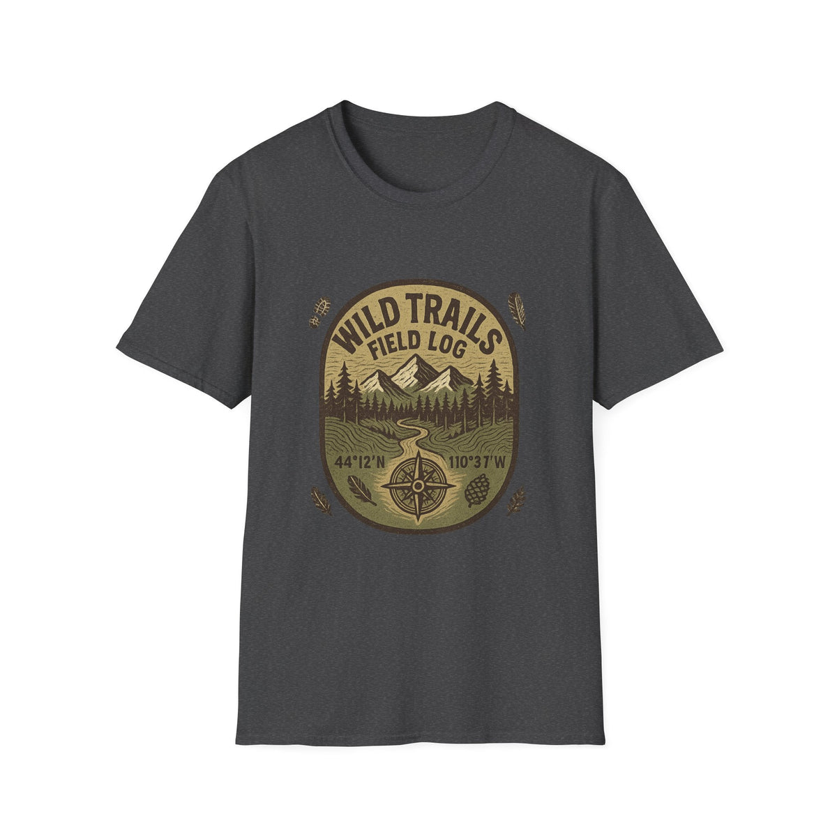Wild Trails Field Log T-Shirt | Mountain Hiking Badge, Outdoor Adventure Tee | SummitPine