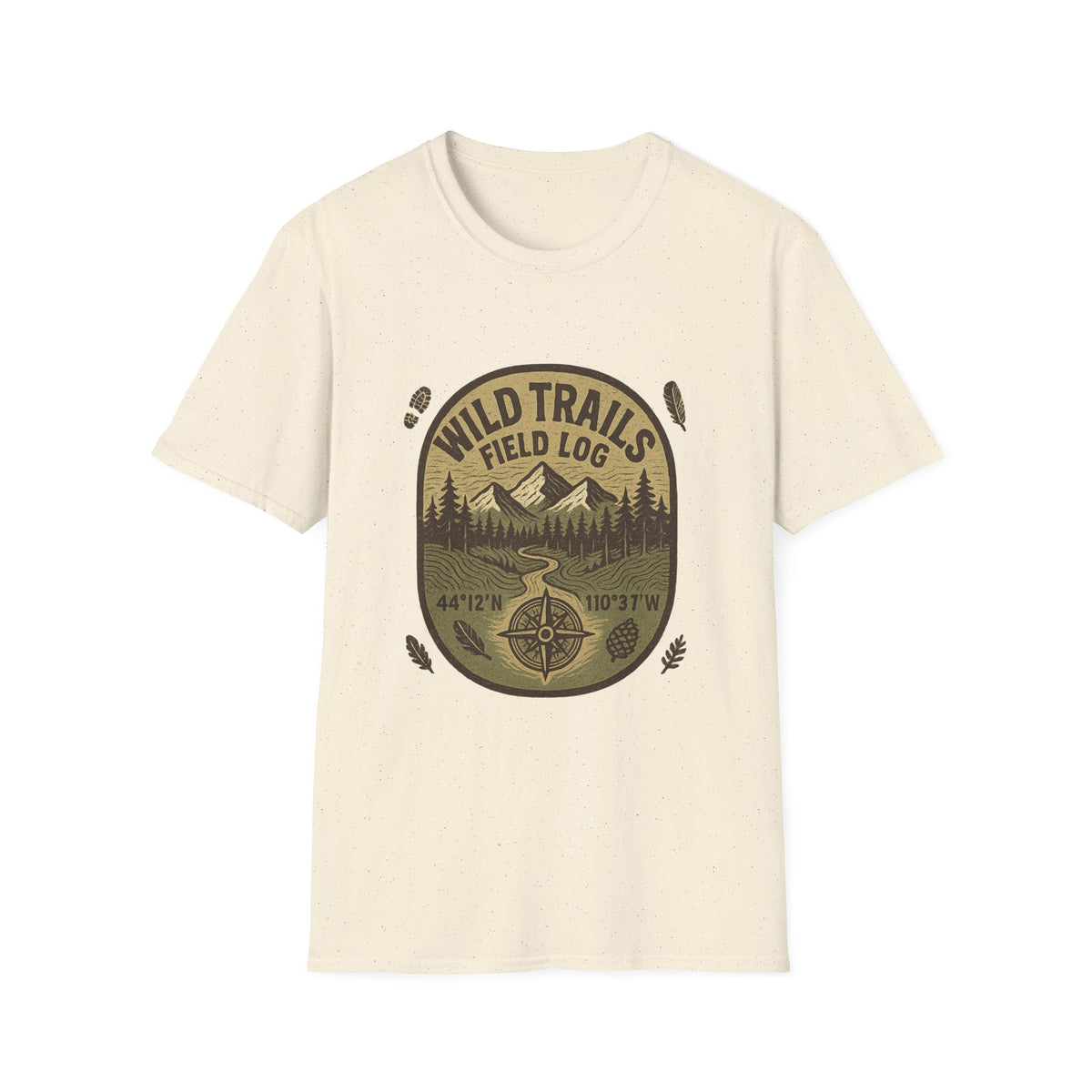Wild Trails Field Log T-Shirt | Mountain Hiking Badge, Outdoor Adventure Tee | SummitPine