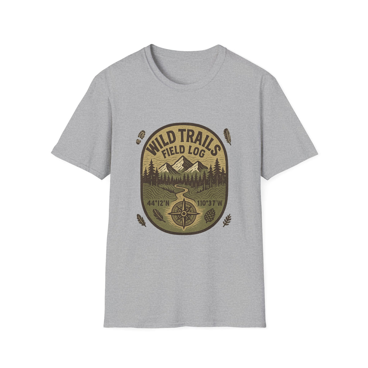 Wild Trails Field Log T-Shirt | Mountain Hiking Badge, Outdoor Adventure Tee | SummitPine