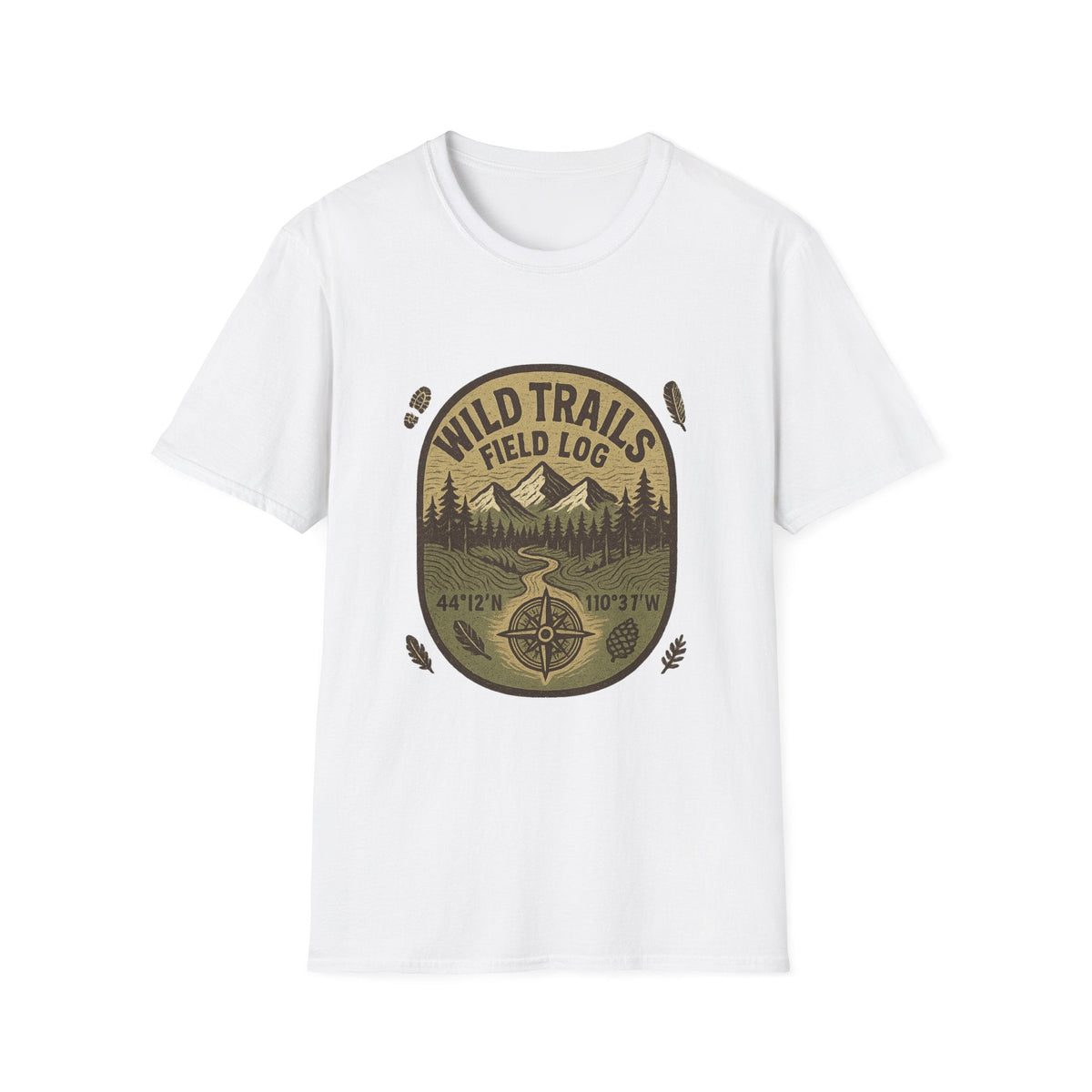 Wild Trails Field Log T-Shirt | Mountain Hiking Badge, Outdoor Adventure Tee | SummitPine
