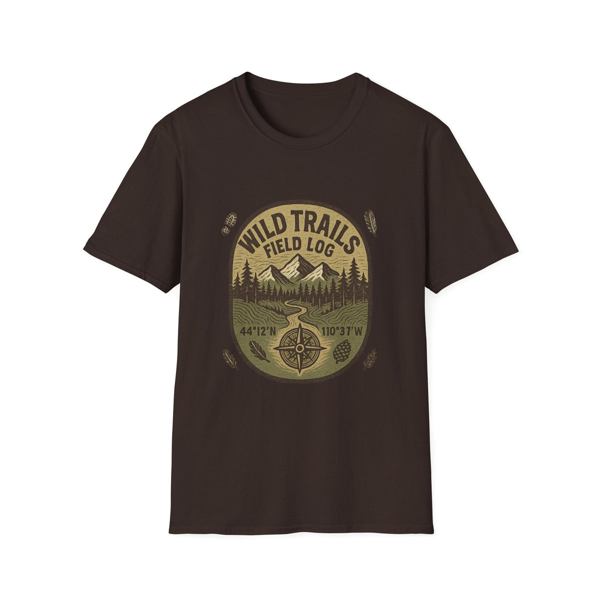 Wild Trails Field Log T-Shirt | Mountain Hiking Badge, Outdoor Adventure Tee | SummitPine
