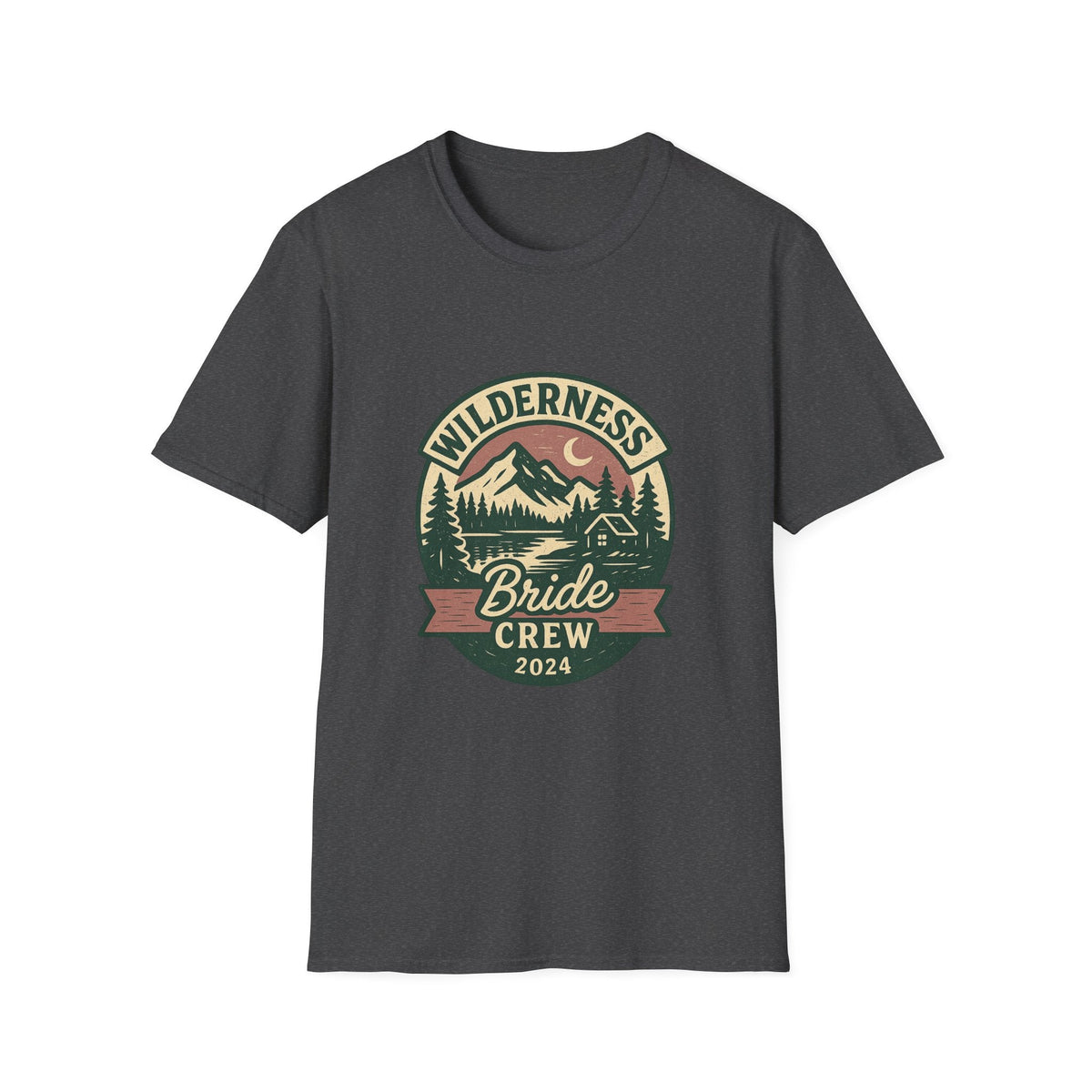 Wilderness Mountains Nightscapes T-Shirt | Bride Crew 2024 Badge | SummitPine