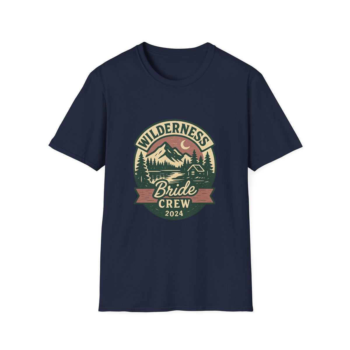 Wilderness Mountains Nightscapes T-Shirt | Bride Crew 2024 Badge | SummitPine