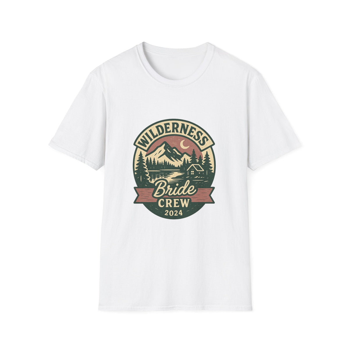 Wilderness Mountains Nightscapes T-Shirt | Bride Crew 2024 Badge | SummitPine