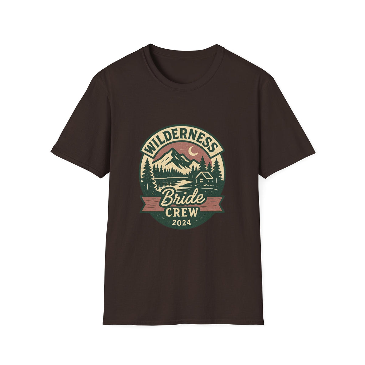 Wilderness Mountains Nightscapes T-Shirt | Bride Crew 2024 Badge | SummitPine