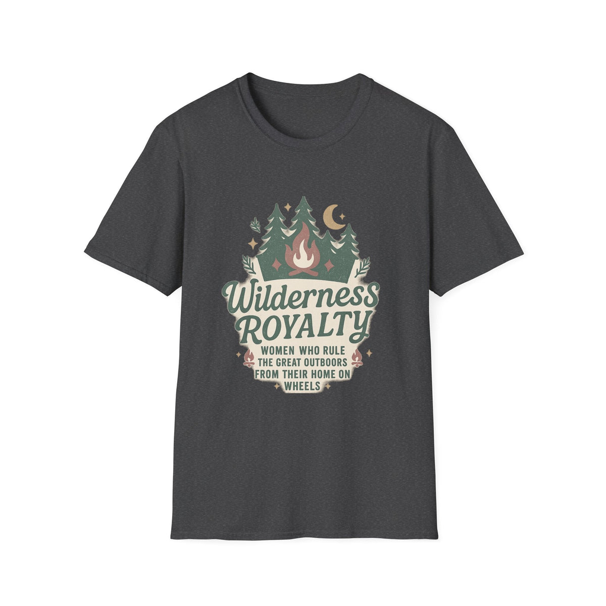 Wilderness Royalty T-Shirt | Campfire Trees Moon Outdoor Adventure | SummitPine
