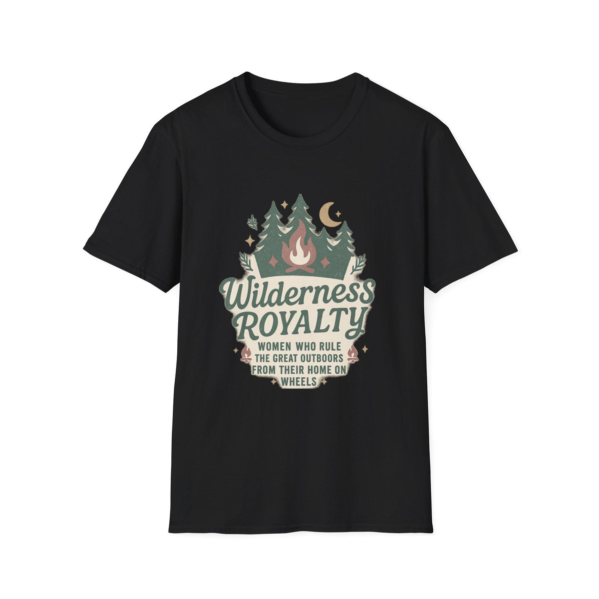 Wilderness Royalty T-Shirt | Campfire Trees Moon Outdoor Adventure | SummitPine
