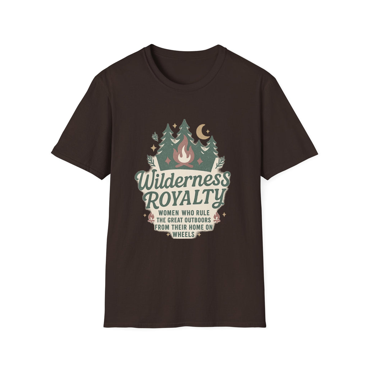 Wilderness Royalty T-Shirt | Campfire Trees Moon Outdoor Adventure | SummitPine