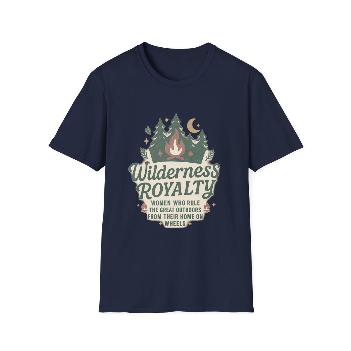 Wilderness Royalty T-Shirt | Campfire Trees Moon Outdoor Adventure | SummitPine