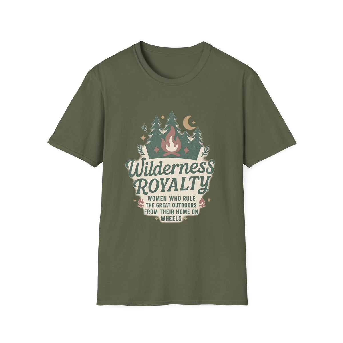 Wilderness Royalty T-Shirt | Campfire Trees Moon Outdoor Adventure | SummitPine