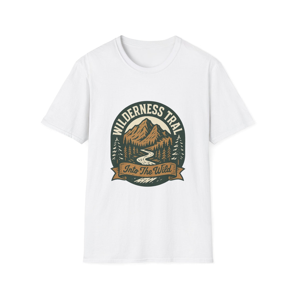 Wilderness Trail mountain badge T-Shirt | camping outdoors hiking design | SummitPine