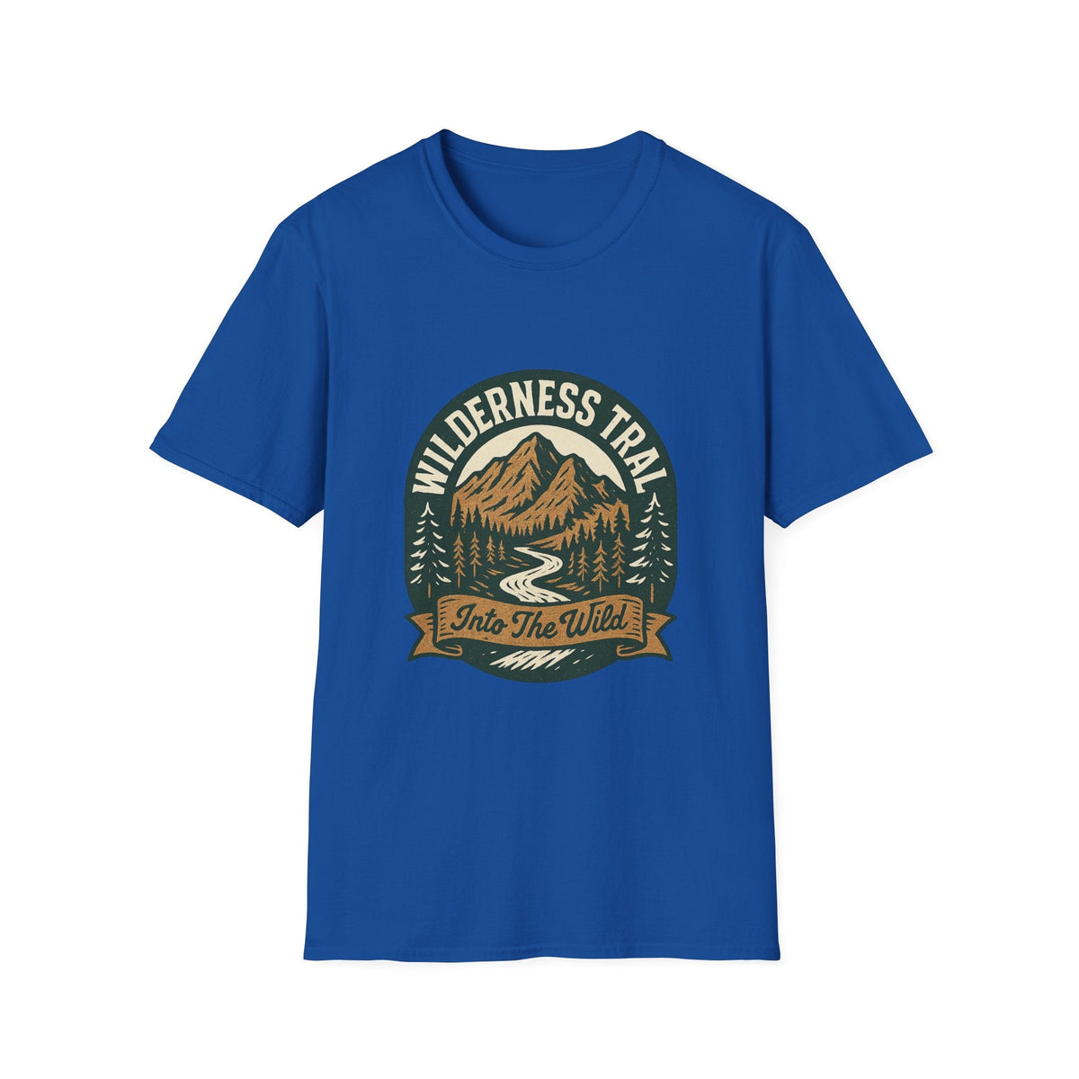 Wilderness Trail mountain badge T-Shirt | camping outdoors hiking design | SummitPine