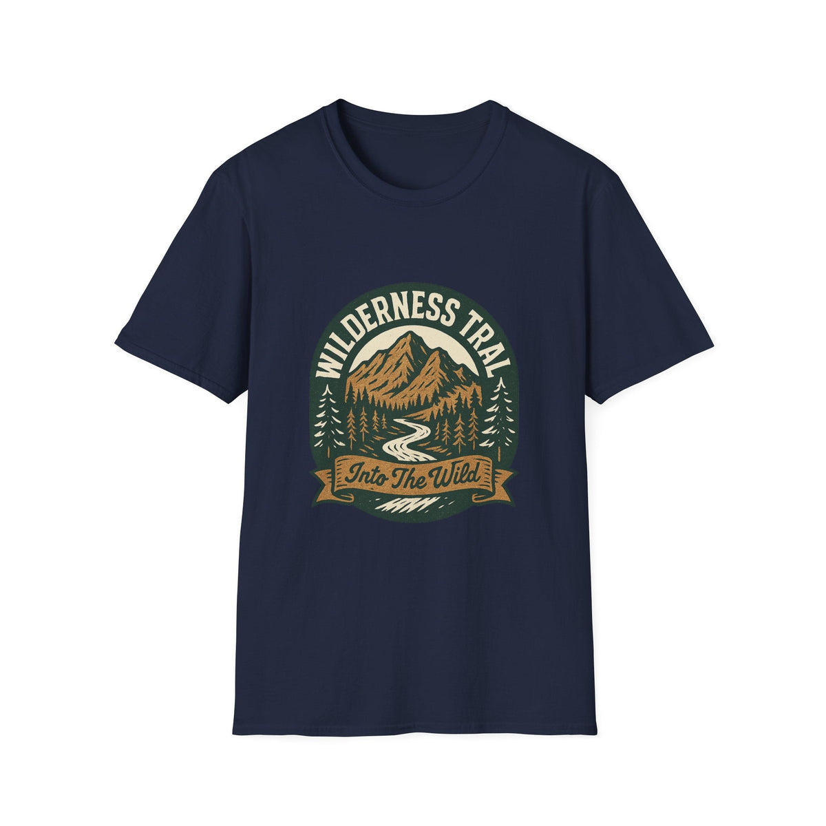 Wilderness Trail mountain badge T-Shirt | camping outdoors hiking design | SummitPine