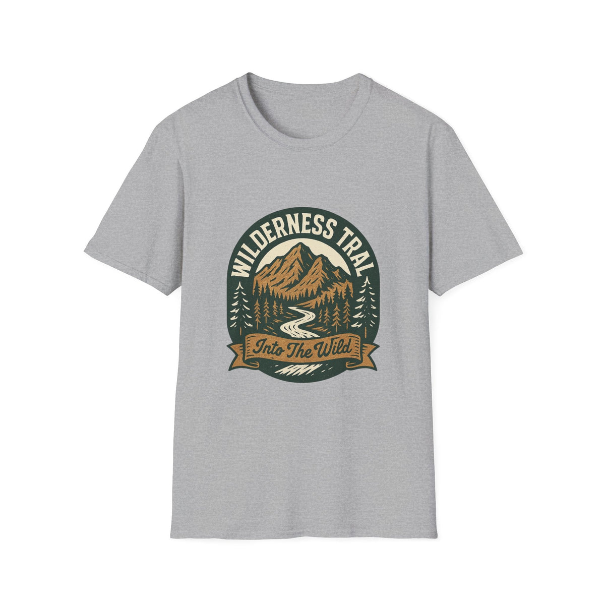 Wilderness Trail mountain badge T-Shirt | camping outdoors hiking design | SummitPine