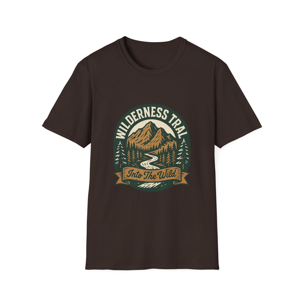 Wilderness Trail mountain badge T-Shirt | camping outdoors hiking design | SummitPine