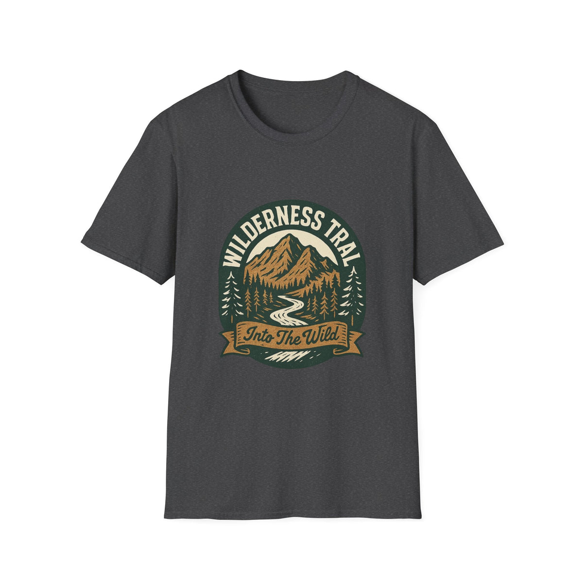 Wilderness Trail mountain badge T-Shirt | camping outdoors hiking design | SummitPine