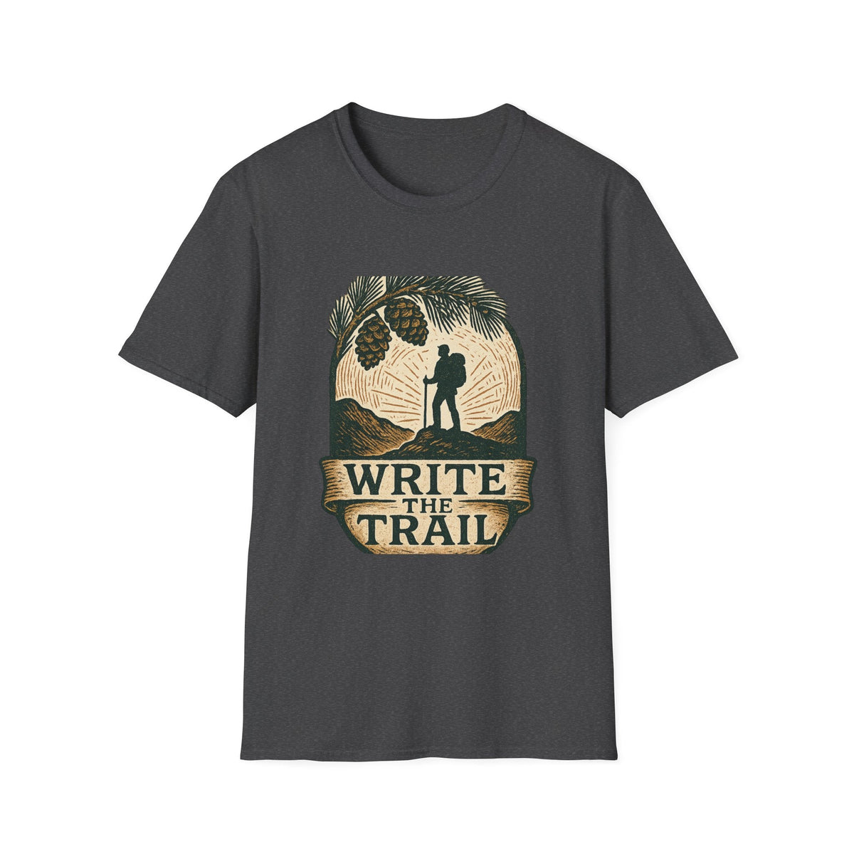 Write the Trail Hiking Shirt | Outdoor Pinecone Hiker Graphic Tee | SummitPine