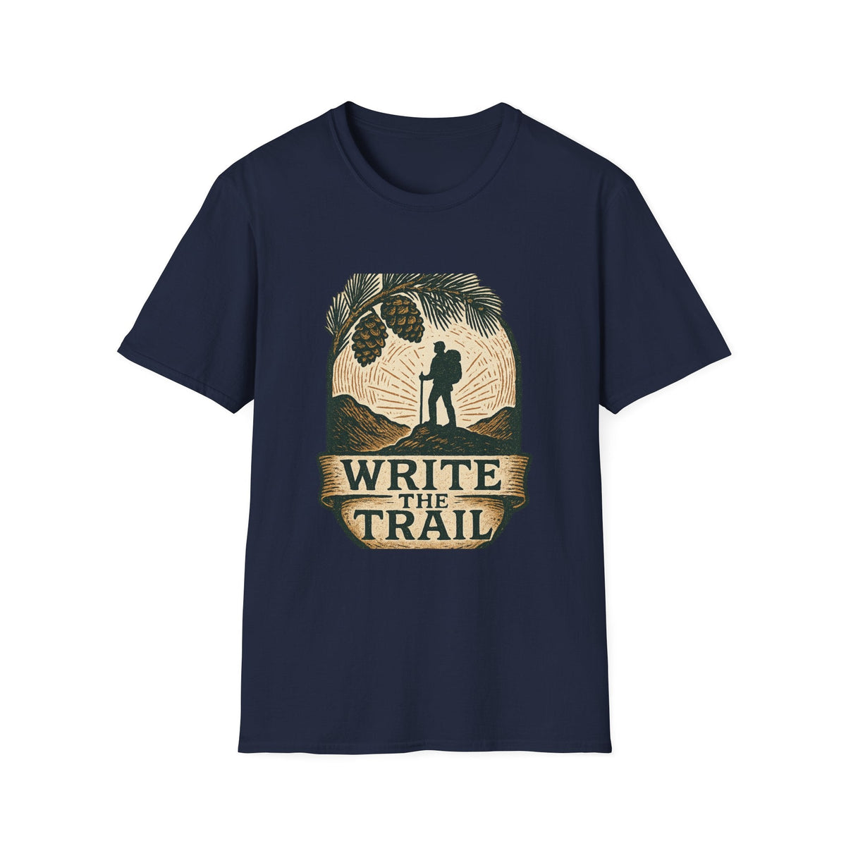 Write the Trail Hiking Shirt | Outdoor Pinecone Hiker Graphic Tee | SummitPine