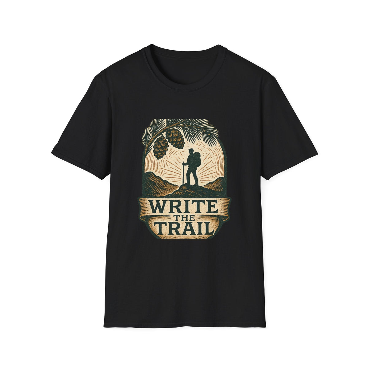 Write the Trail Hiking Shirt | Outdoor Pinecone Hiker Graphic Tee | SummitPine