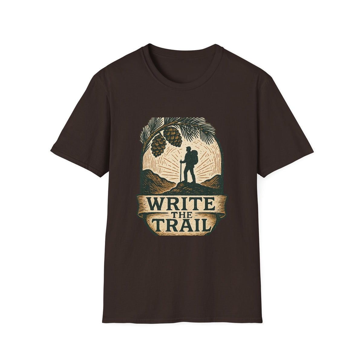 Write the Trail Hiking Shirt | Outdoor Pinecone Hiker Graphic Tee | SummitPine