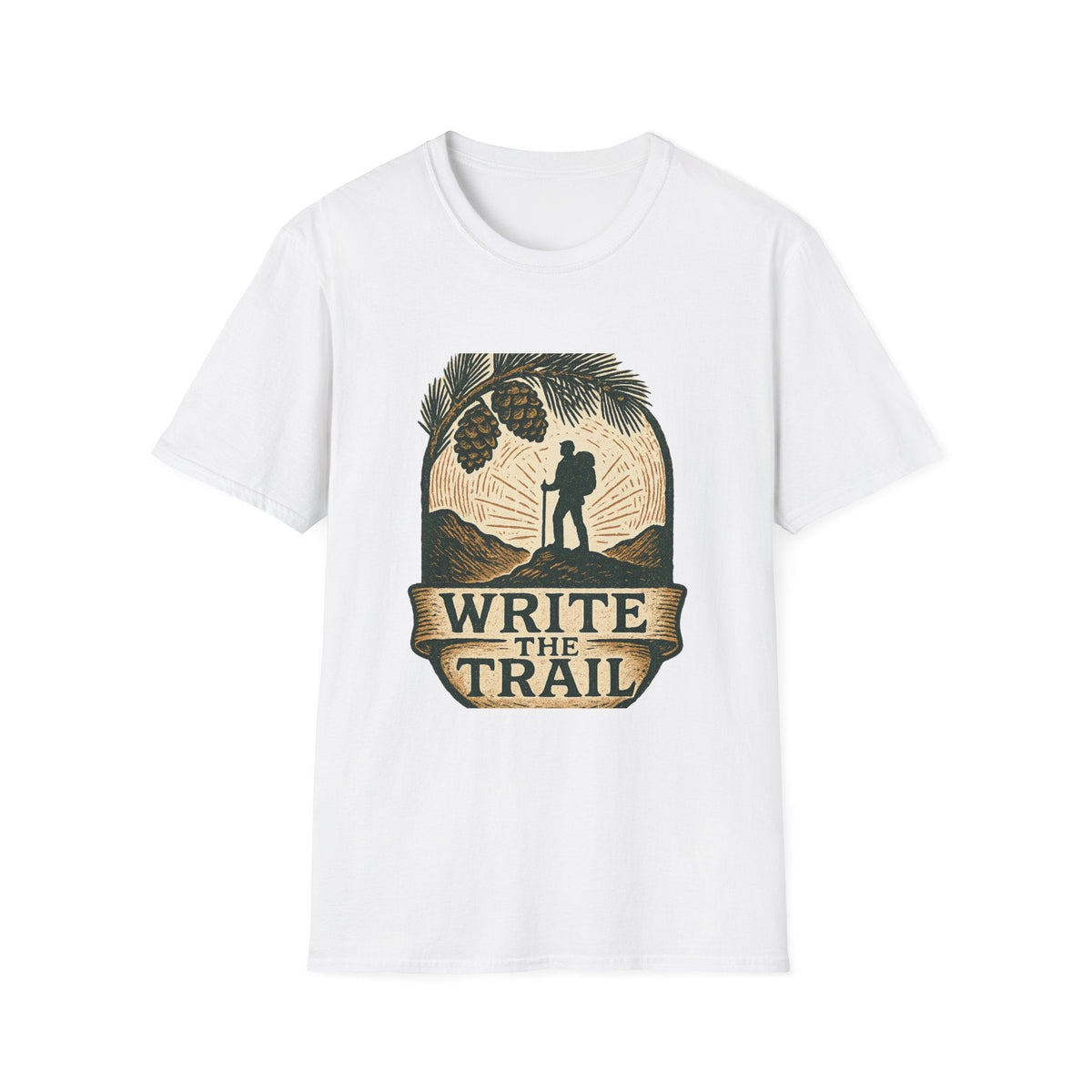 Write the Trail Hiking Shirt | Outdoor Pinecone Hiker Graphic Tee | SummitPine